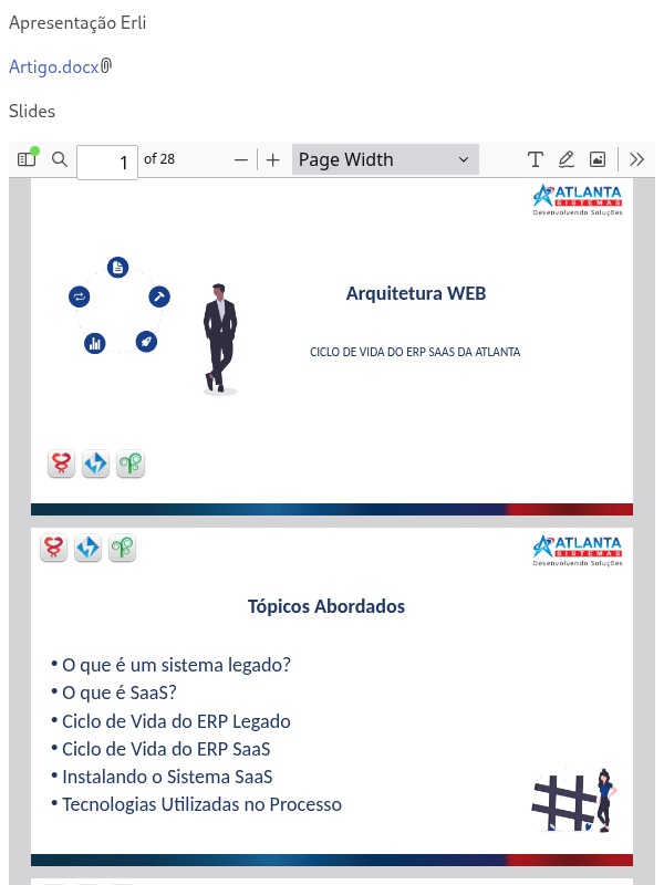Arquitetura WEB SAAS - Ciclo de Vida dos ERP SAAS da Atlanta