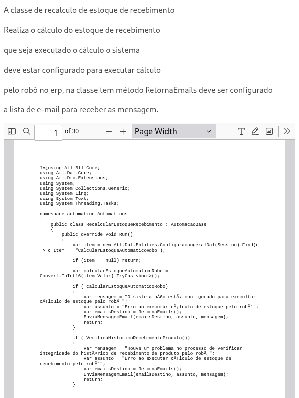 Processo de Automatização de Cálculo de Estoque de Recebimento.