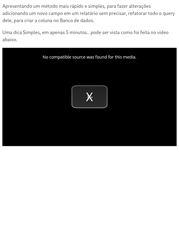 Como Adicionar novo Campo Relatório Task Rapidamente