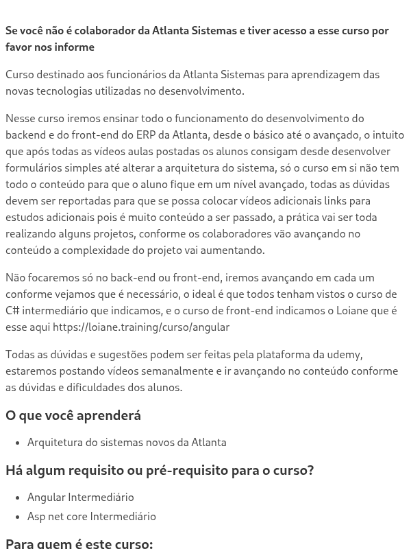 Aprendendo as novas tecnologias da Atlanta Sistemas
