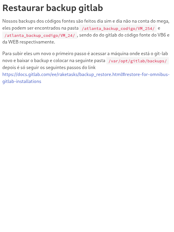 Restaurar um backup do git-lab