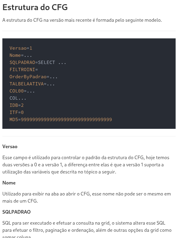Estrutura do CFG 1.0