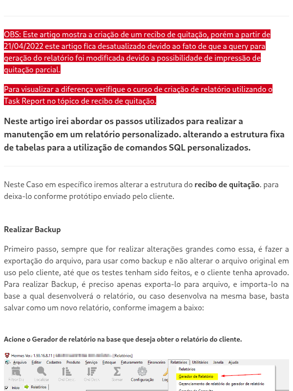 Criando recibo de quitação do zero, Convertendo estrutura fixa de tabelas para comando dinâmico 