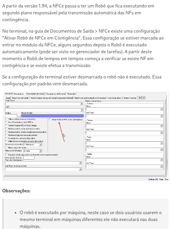 Robô NFCe
