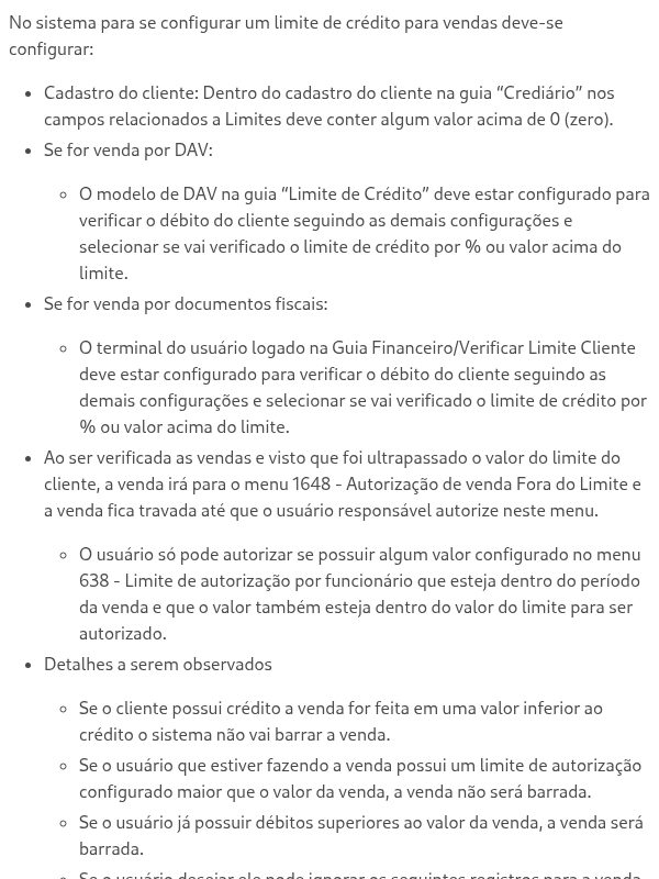 Verificação de limite de crédito de cliente