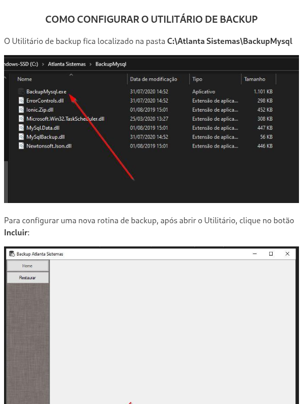 COMO CONFIGURAR O UTILITÁRIO DE BACKUP