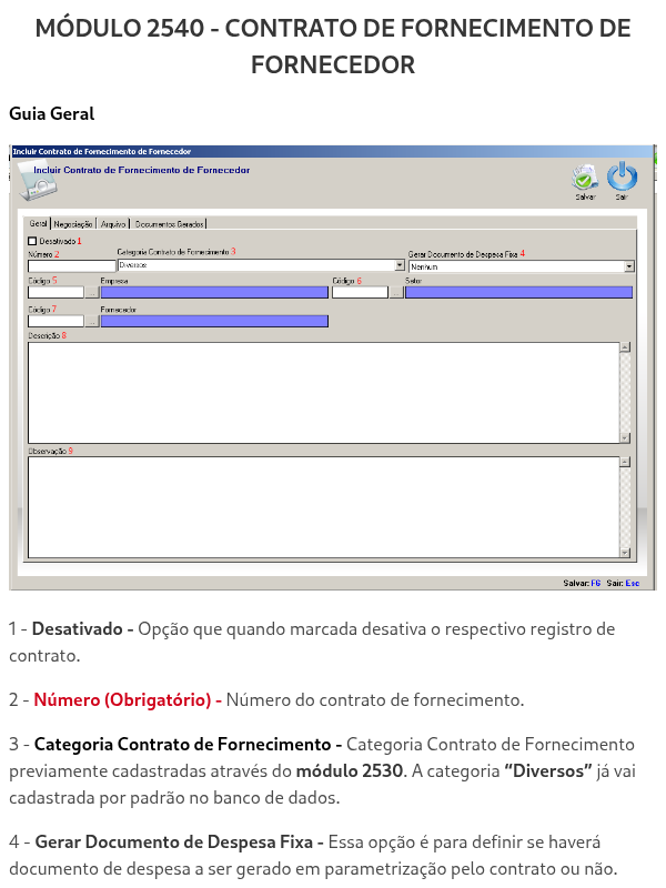 2540 - CONTRATO DE FORNECIMENTO DE FORNECEDOR
