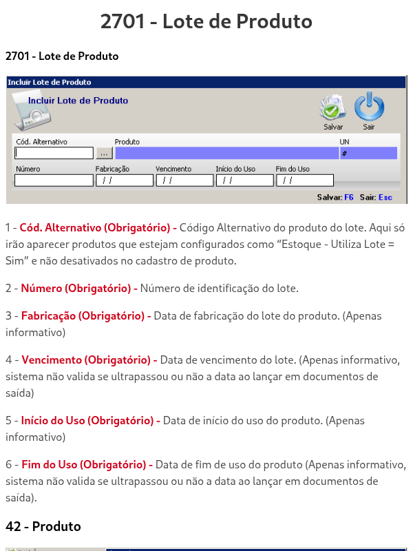 2701 - Lote de Produto