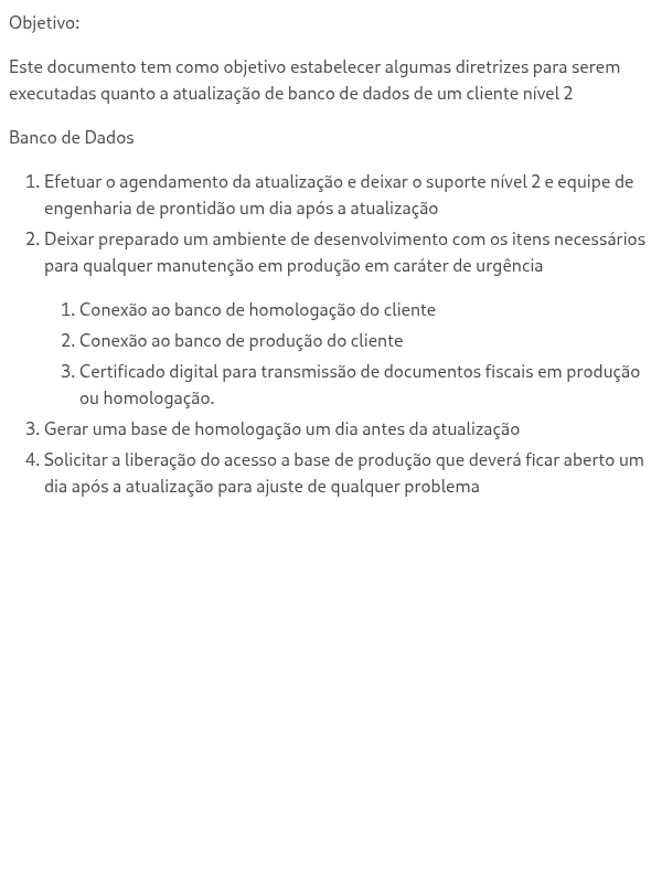 Procedimento Atualização Cliente Nível 2