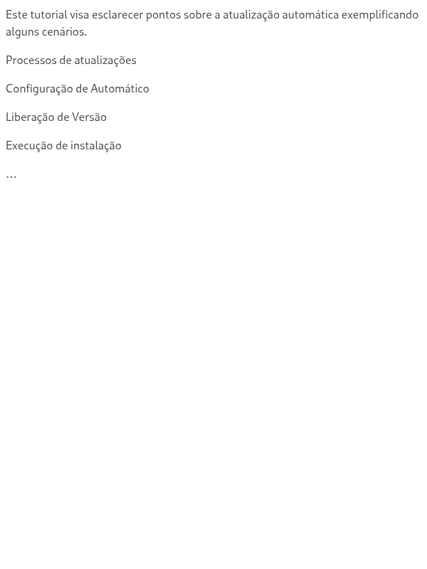 Atualização Automática e Suas Configurações