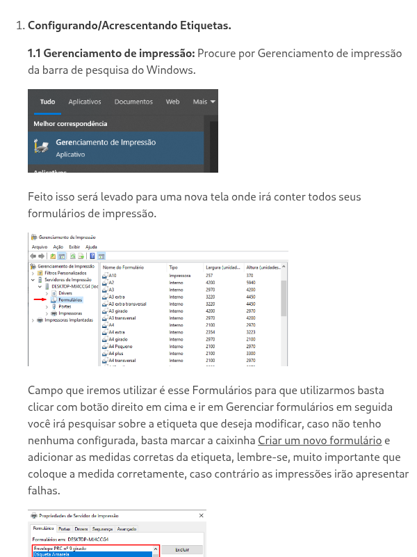 Erros e Soluções das impressoras
