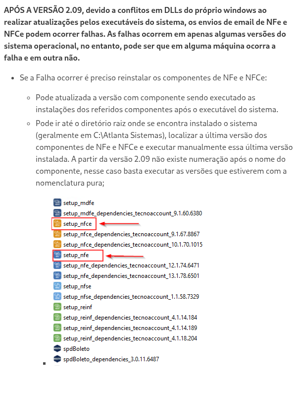 Possíveis Falhas Após versão 2.09