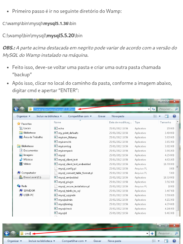 Realizando backups de bancos MySQL via CMD (Executar) e rotina de backups