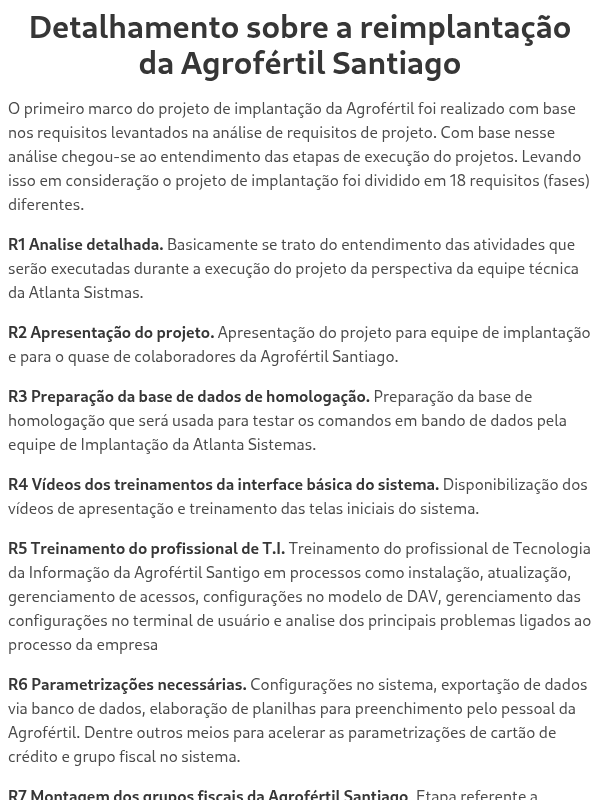 Reimplantação Agrofetil Santiago