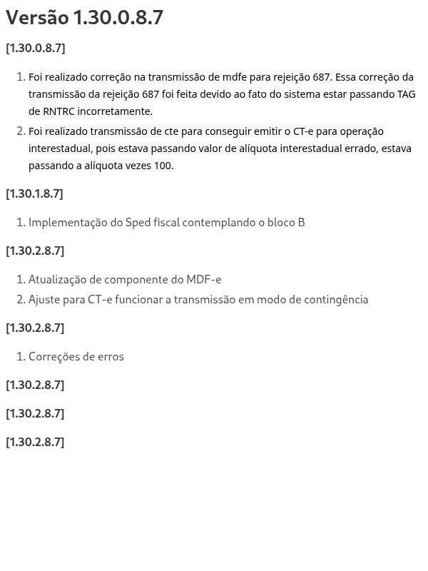 Versão 1.30.0.8.7