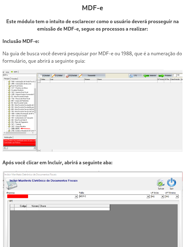 IMPLANTAÇÃO DE MDF-e