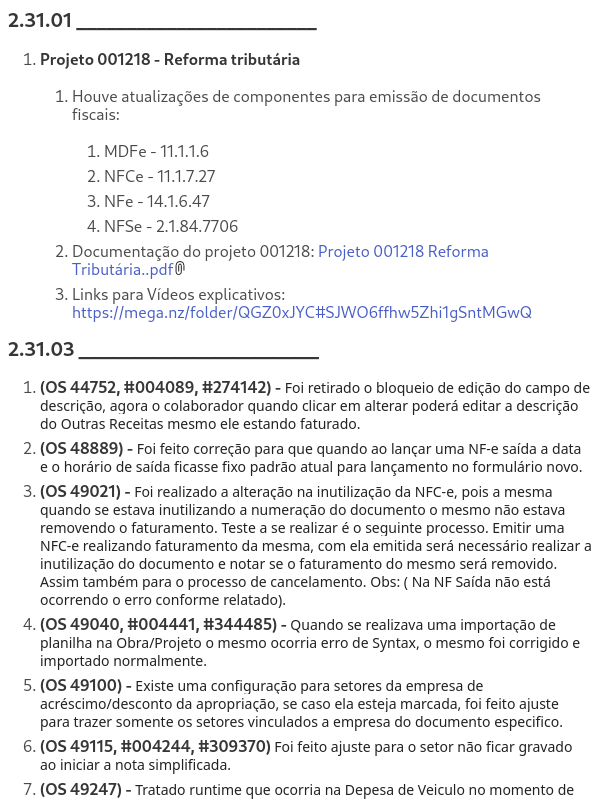  Versão 2.31.00